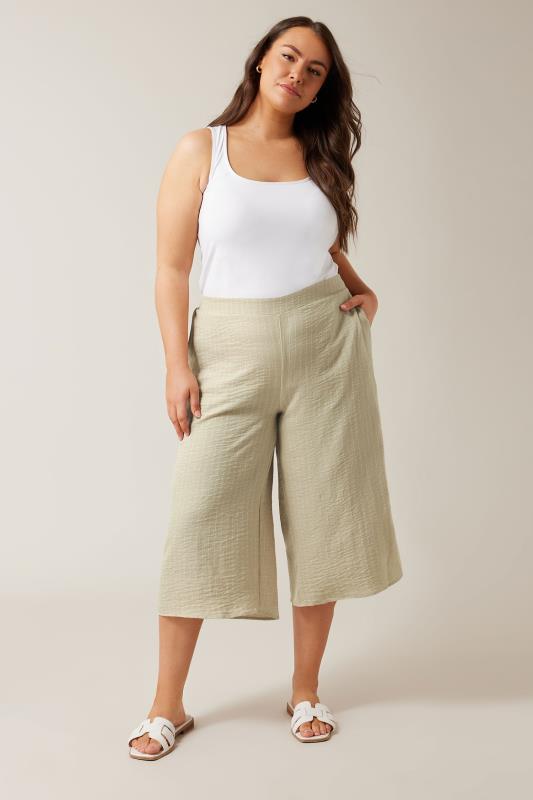 EVANS Plus Size Natural Brown Culottes | Yours Clothing 2