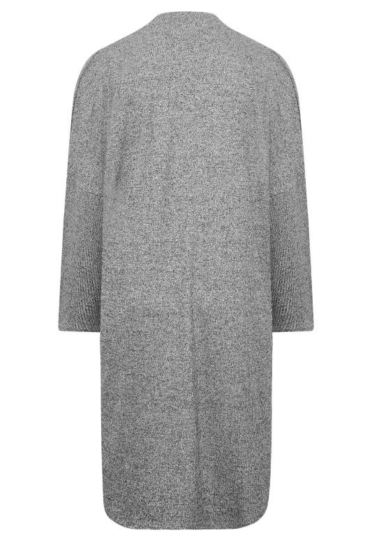 Plus Size Light Grey Ribbed Maxi Cardigan | Yours Clothing 7