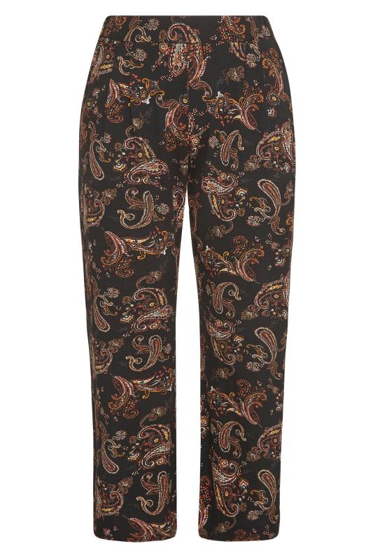 LIMITED COLLECTION Curve Black Paisley Print Pleated Wide Leg Trousers 5
