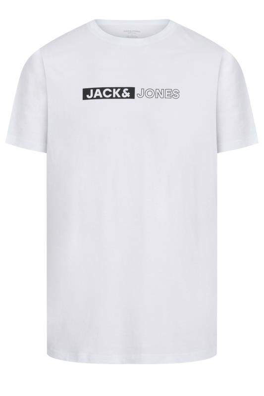 JACK & JONES Big & Tall White Logo Play T-Shirt | BadRhino 2