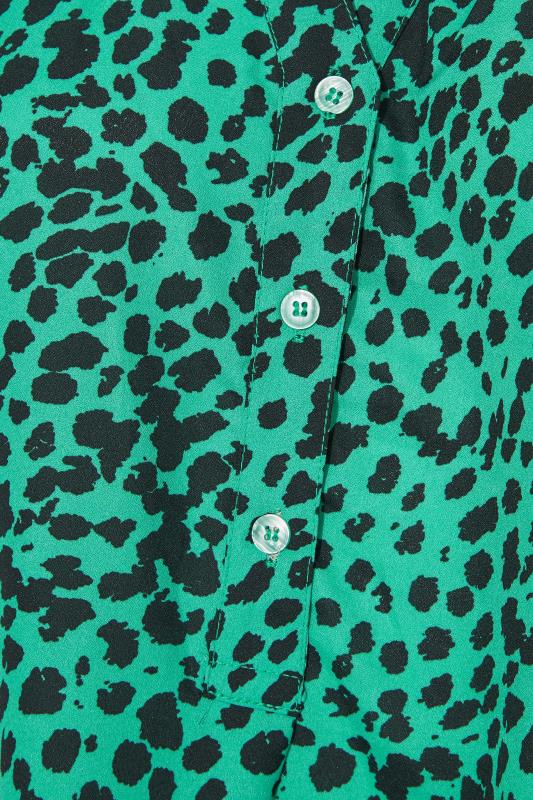 Plus Size Green Animal Print Grown On Sleeve Shirt | Yours Clothing  5