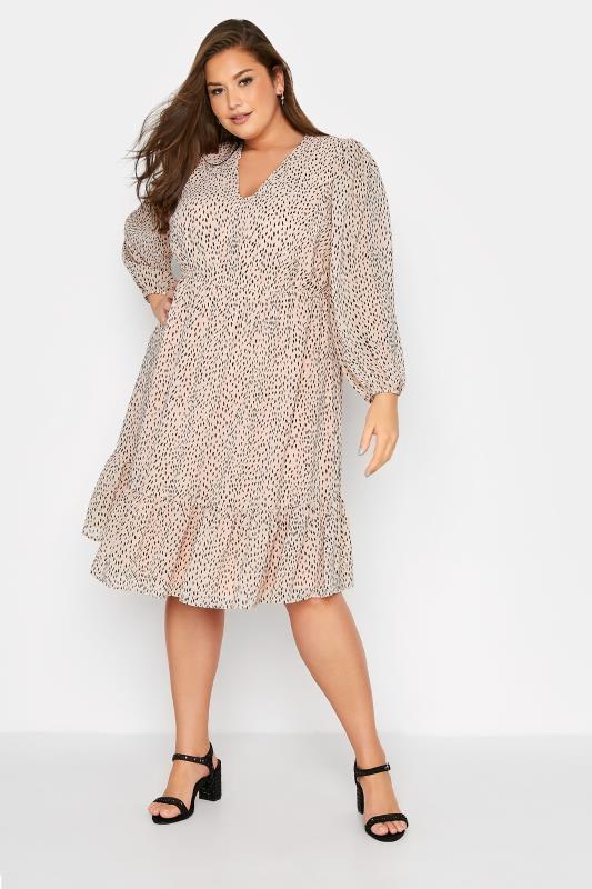 YOURS LONDON Plus Size Pink Dalmatian Print Smock Dress | Yours Clothing 2