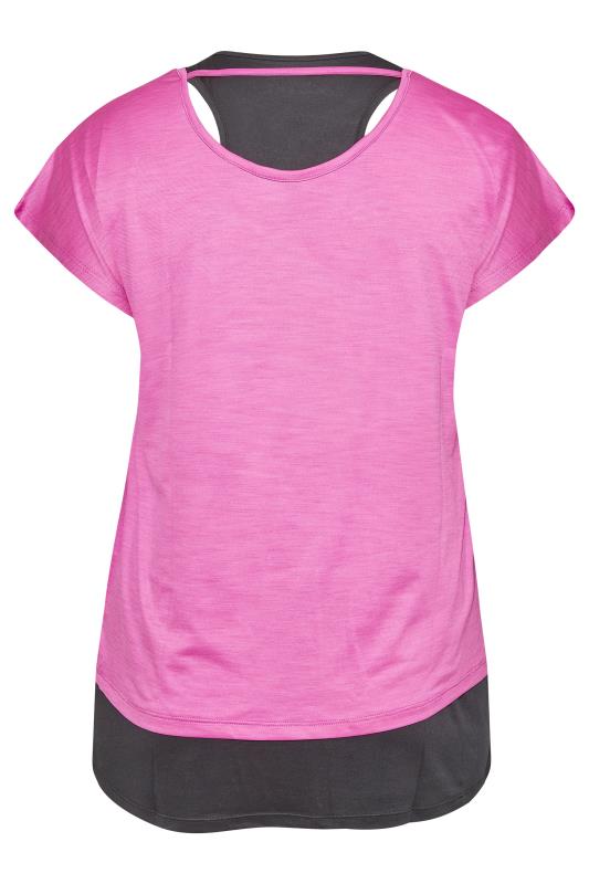 ACTIVE Pink 2 In 1 'Fit, Fierce, Fabulous' Slogan T-Shirt | Yours Clothing 9