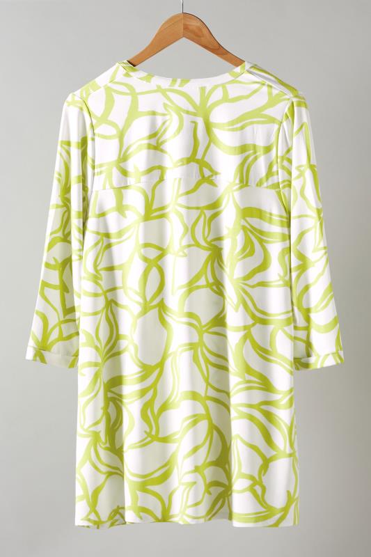 EVANS Plus Size Chartreuse Green Abstract Print Pintuck Blouse | Evans 6