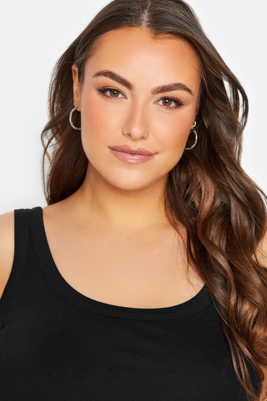 YOURS Plus Size Black Ribbed Crop Top 4