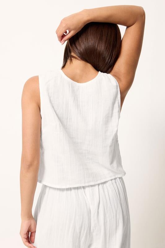 PixieGirl Petite Women's Set White Cotton Cheesecloth Top & Balloon Trousers | PixieGirl 4