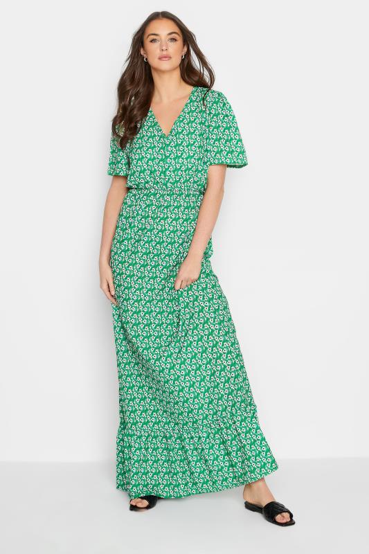 Tall  LTS Tall Green Floral Print Maxi Tea Dress
