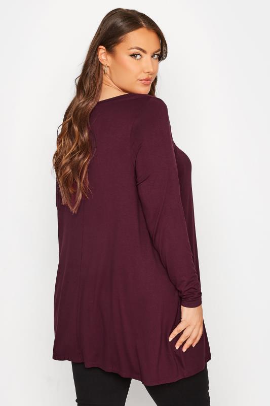 Plus Size Berry Red Cut Out Swing Top | Yours Clothing 3