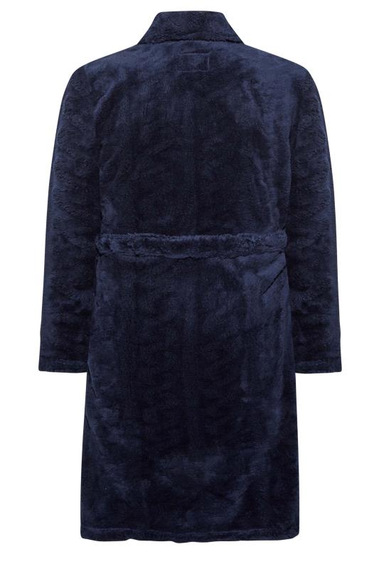 BadRhino Big & Tall Navy Blue Cable Dressing Gown | BadRhino 4