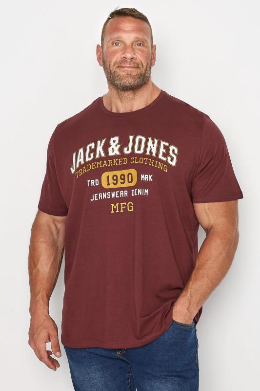 Men's  JACK & JONES Big & Tall 3 Pack Green & Red Printed Logo T-Shirts