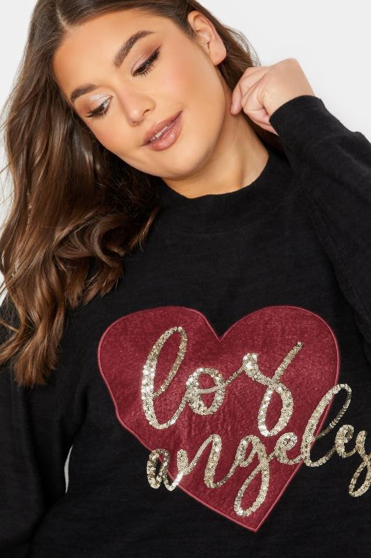 YOURS Curve Black Soft Touch 'Los Angeles' Sequin Jumper | Yours Clothing 4