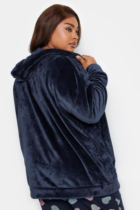 YOURS Plus Size Navy Blue Soft Touch Lounge Hoodie | Yours Clothing 5