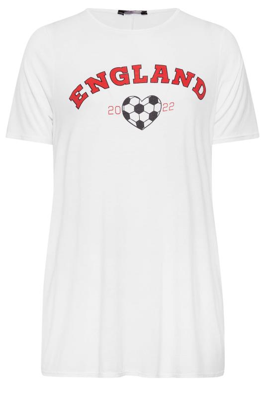 LIMITED COLLECTION Plus Size White World Cup 'England 2022' Slogan Football T-Shirt | Yours Clothing 6