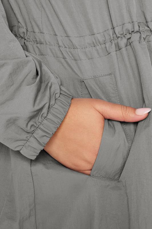YOURS Plus Size Grey Lightweight Longline Parka Jacket | Yours Clothing 5