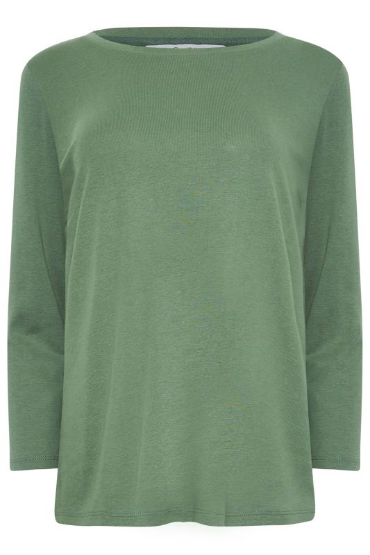 M&Co Green Long Sleeve Cotton Blend Top | M&Co  6