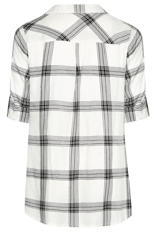 Plus Size White Check Overhead Shirt | Yours Clothing 7
