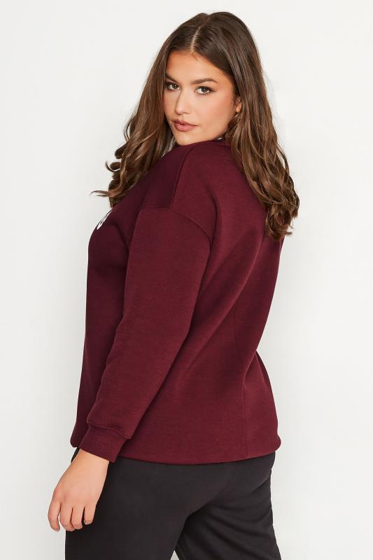Plus Size Burgundy Red 'California' Slogan Sweatshirt | Yours Clothing 3