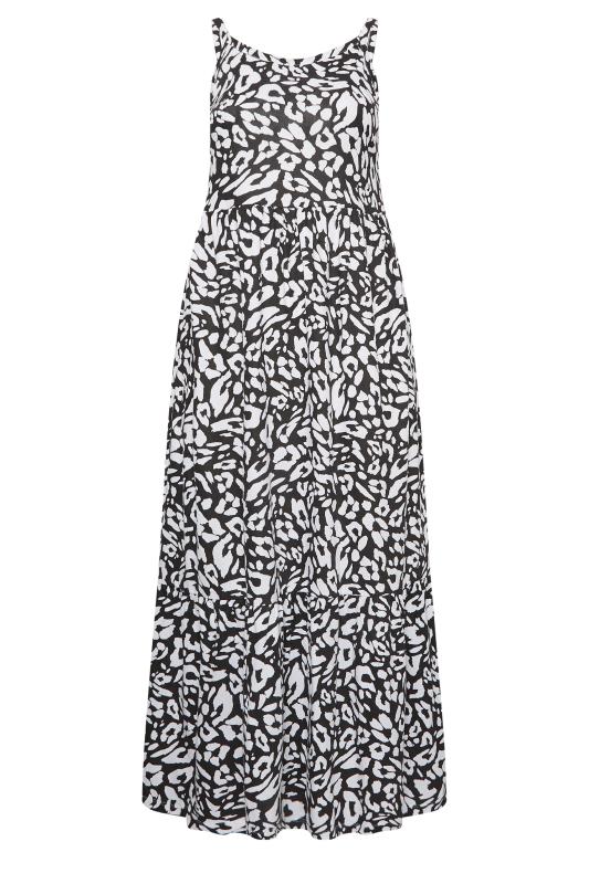 YOURS Curve Plus Size Black Leopard Print Tiered Maxi Sundress | Yours Clothing  6