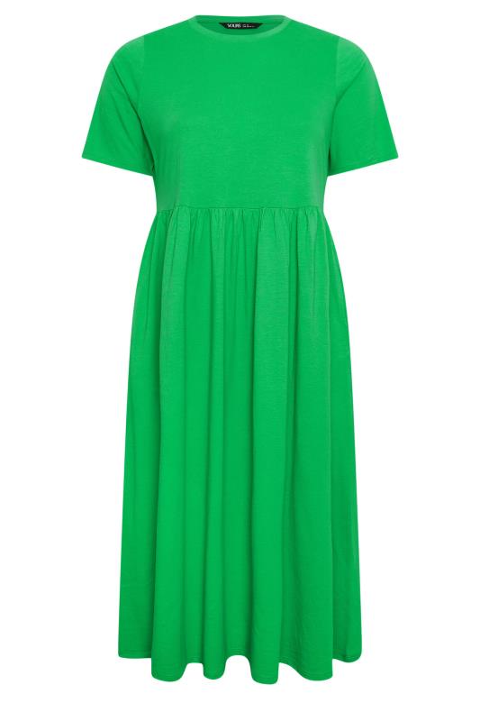 YOURS Plus Size Green Pure Cotton Midaxi Dress | Yours Clothing 5