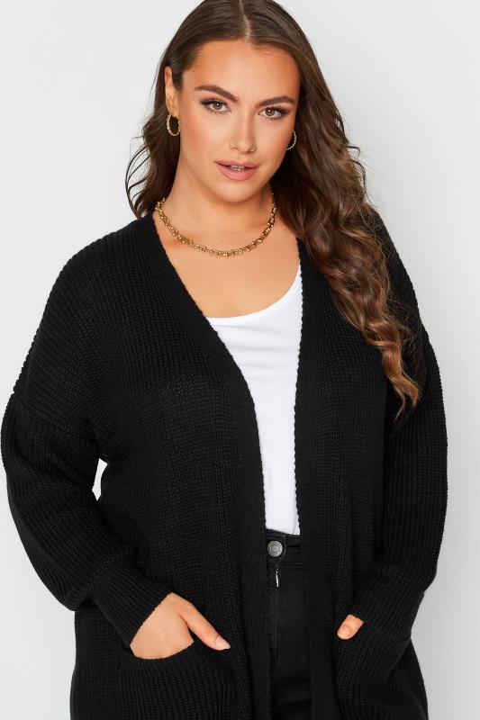 Curve Black Knitted Cardigan | Yours Clothing 4