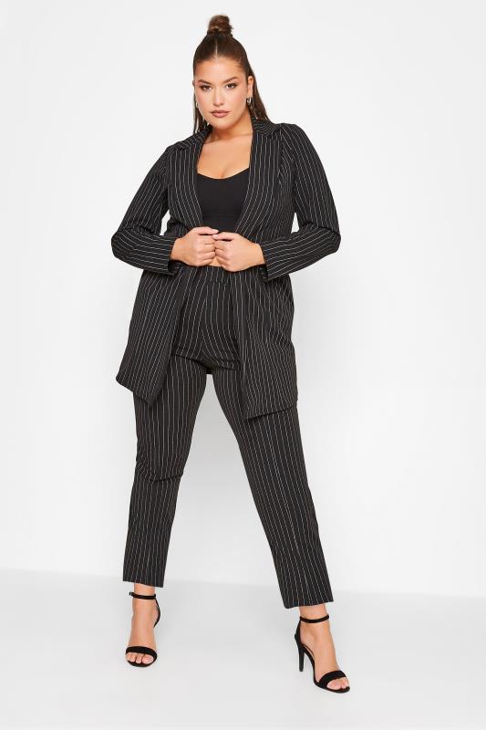 LIMITED COLLECTION Plus Size Black Pinstripe Blazer | Yours Clothing 2