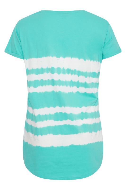 YOURS FOR GOOD Curve Bright Blue Tie Dye T-Shirt_BK.jpg