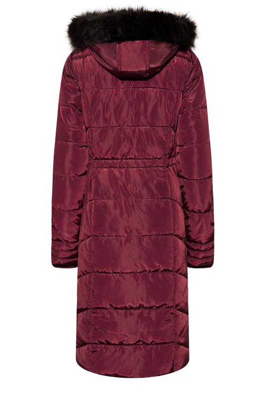 LTS Tall Burgundy Red Longline Puffer Coat 7