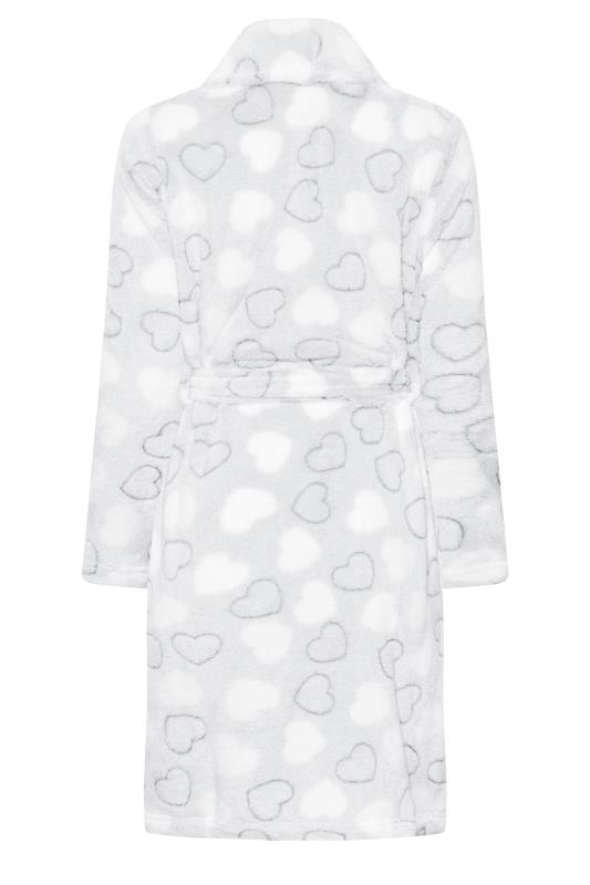 Petite Grey Heart Print Dressing Gown 6