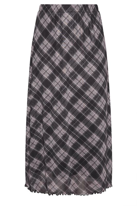 YOURS Plus Size Purple Check Mesh Skirt | Yours Clothing 5