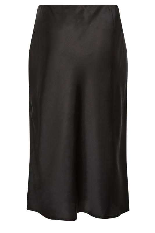YOURS Plus Size Black Satin Midi Skirt | Yours Clothing 6