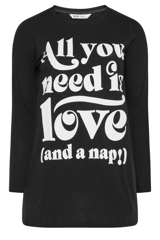 YOURS 4 PACK Plus Size Black 'All You Need Is Love' Pyjama Set | Yours Clothing 11