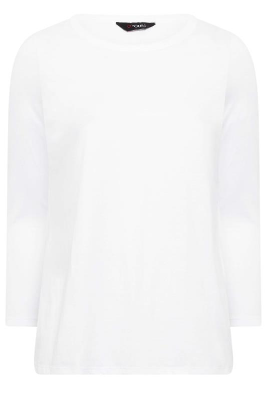 Plus Size White Long Sleeve T-Shirt - Petite | Yours Clothing 6