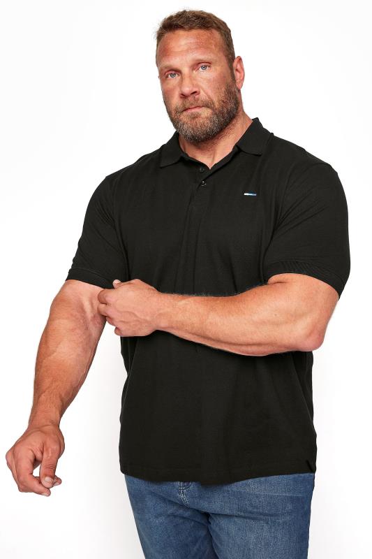 BadRhino Big & Tall Black Essential Polo Shirt 1