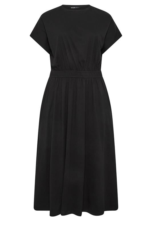 YOURS Plus Size Black Elasticated Waist Maxi Dress | Yours Clothing 6