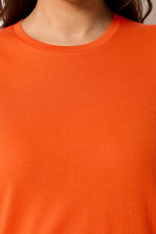 YOURS Plus Size Orange Short Sleeve Core T-Shirt | Yours Clothing 4