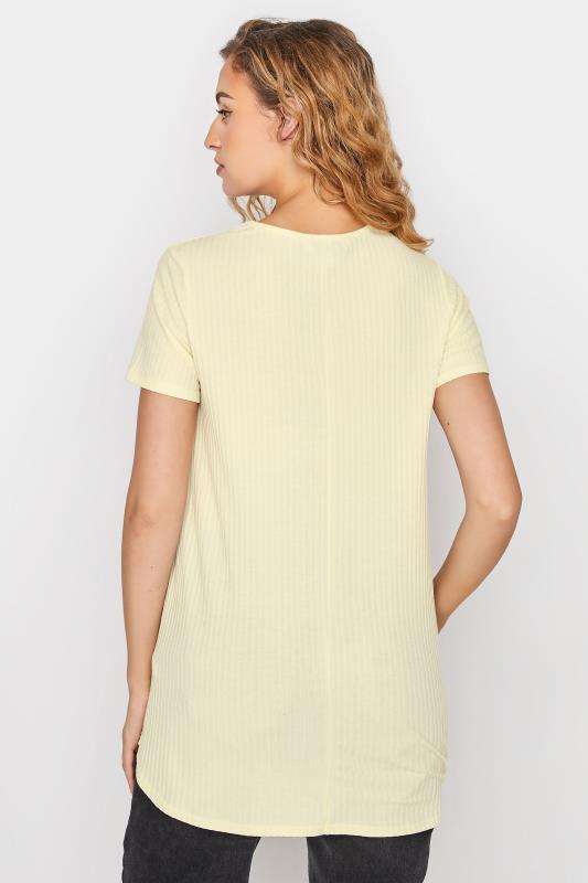 Tall Women's LTS Yellow Short Sleeve Ribbed Swing Top | Long Tall Sally 3