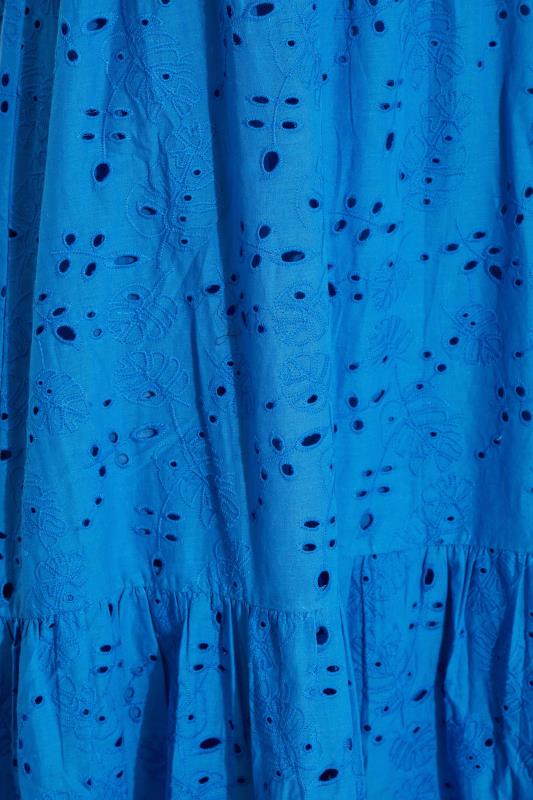 LTS Tall Women's Blue Broderie Anglaise Tiered Maxi Dress | Long Tall Sally  5