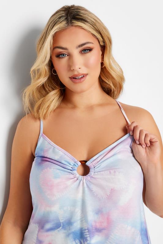 LIMITED COLLECTION Plus Size Blue Heart Print Ring Detail Cami Top | Yours Clothing 4