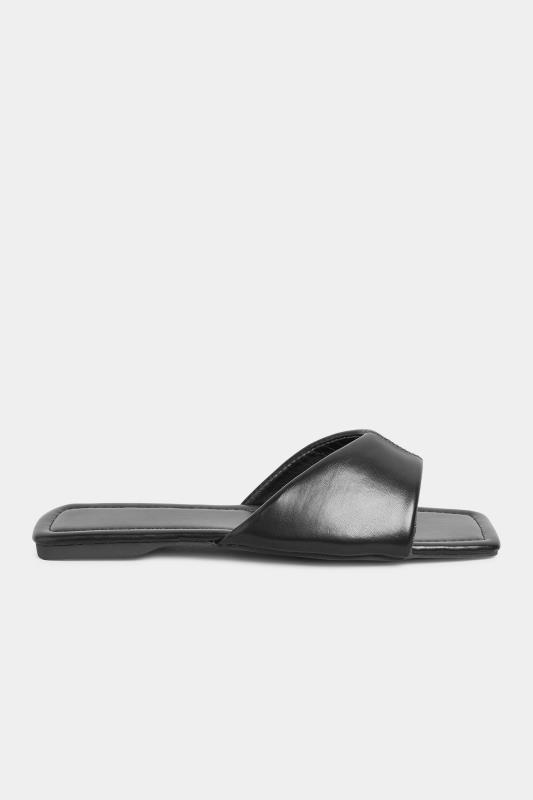 PixieGirl Black Square Toe Padded Sandals In Standard D Fit 3