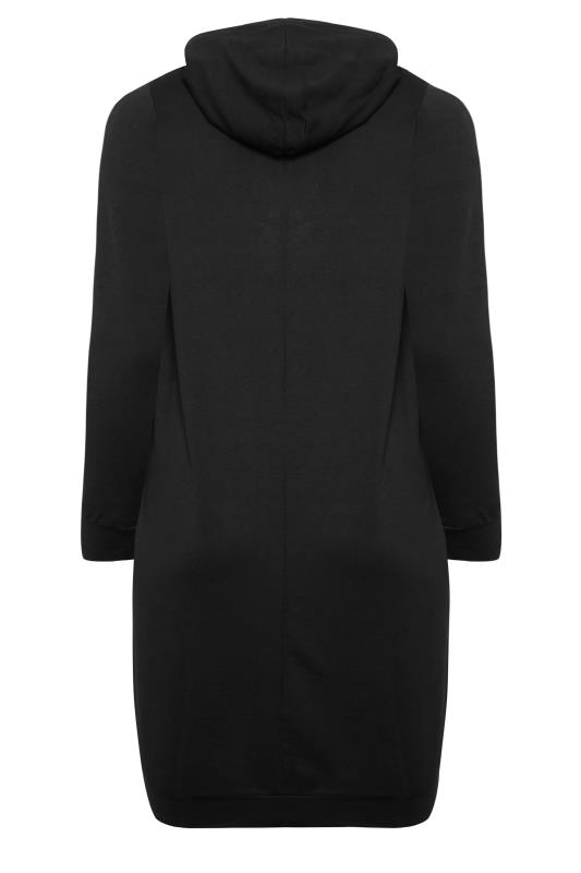 Curve Plus Size Black Hoodie Midi Dress | Yours Clothing 7