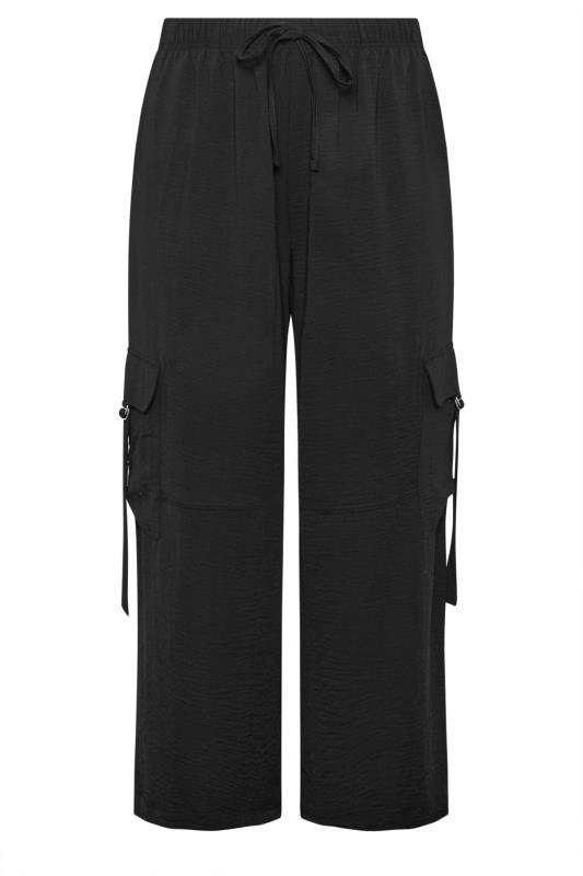 YOURS Plus Size Black Twill Cargo Trousers | Yours Clothing 5