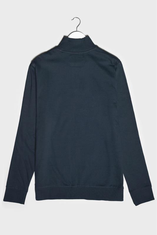 BadRhino Big & Tall Navy Blue Quarter Zip Essential Sweatshirt 3