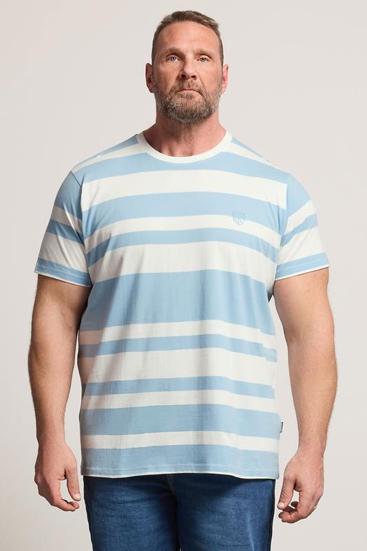 BadRhino Big & Tall Baby Blue Extra Long Stripe T-Shirt | BadRhino 1