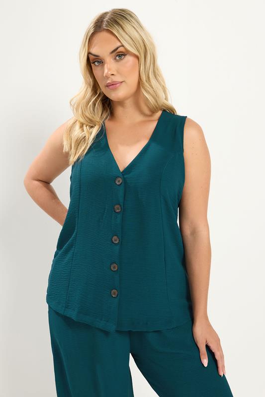  YOURS Gilet vert sarcelle