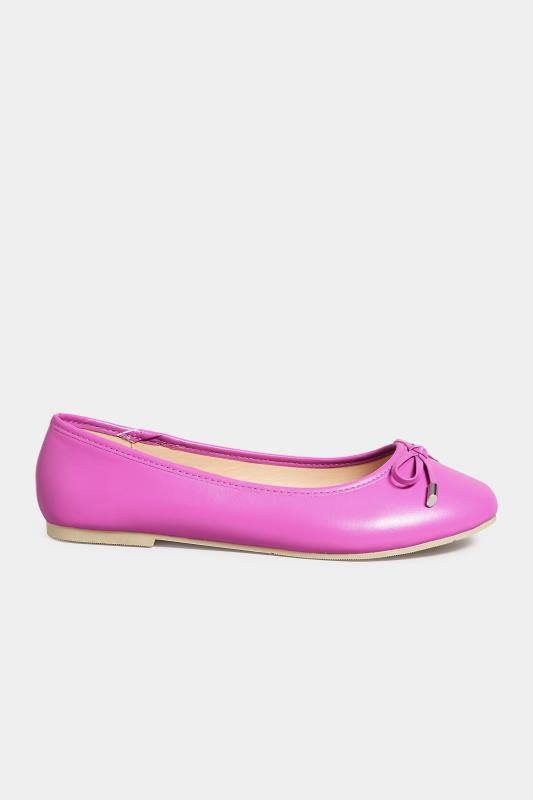 Pink Ballerina Pumps In Wide E Fit & Extra Wide EEE Fit | Yours Clothing 3