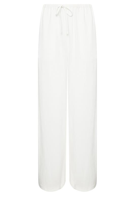 LTS Tall Women's White Linen Wide Leg Trousers | Long Tall Sally 4