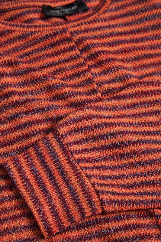 YOURS LUXURY Plus Size Orange Stripe Print Batwing Sleeve Tunic Top | Yours Clothing 6
