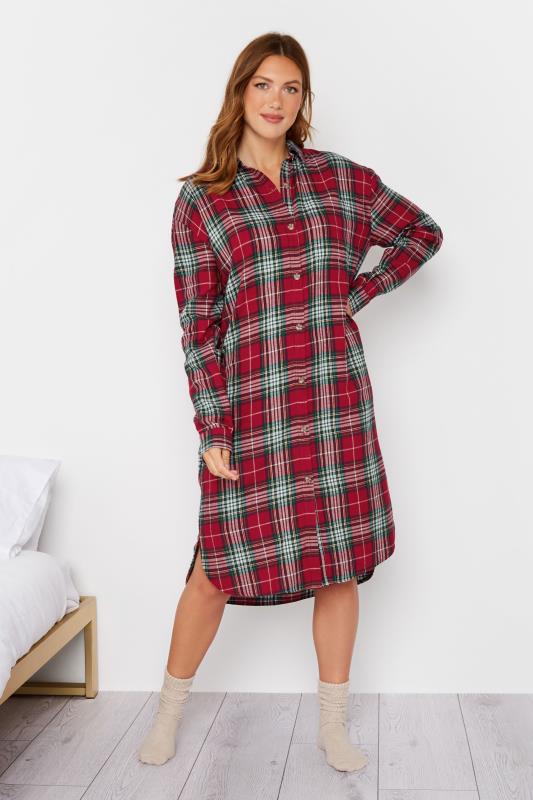 LTS Tall Women's Red Woven Check Nightshirt | Long Tall Sally 2