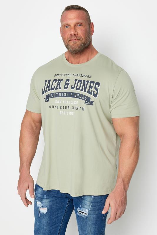 Men's  JACK & JONES Big & Tall Sage Green 'San Francisco' Logo T-Shirt