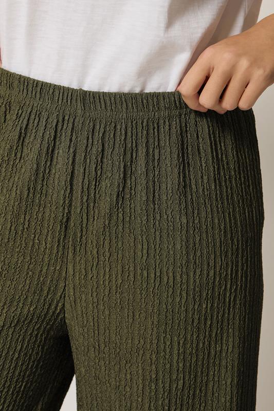 M&Co Khaki Green Wide Leg Cropped Trousers | M&Co 5